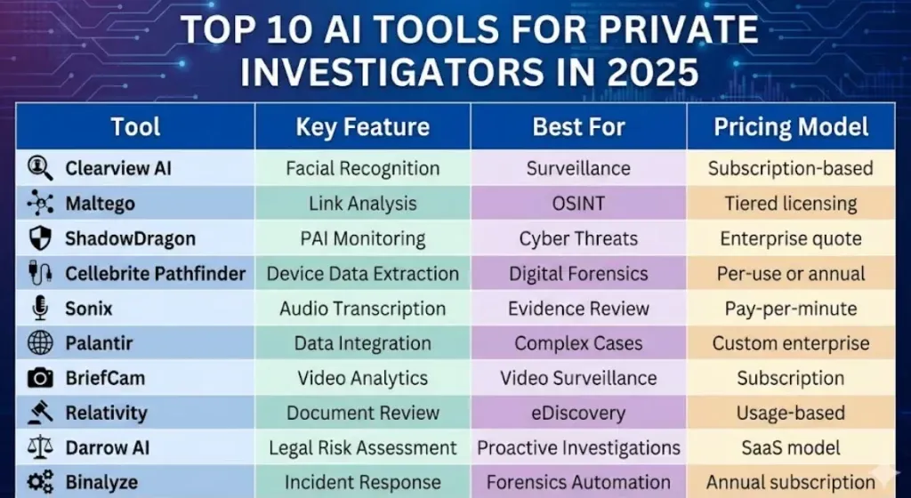 Top 10 Private Investigators AI Tools in 2025