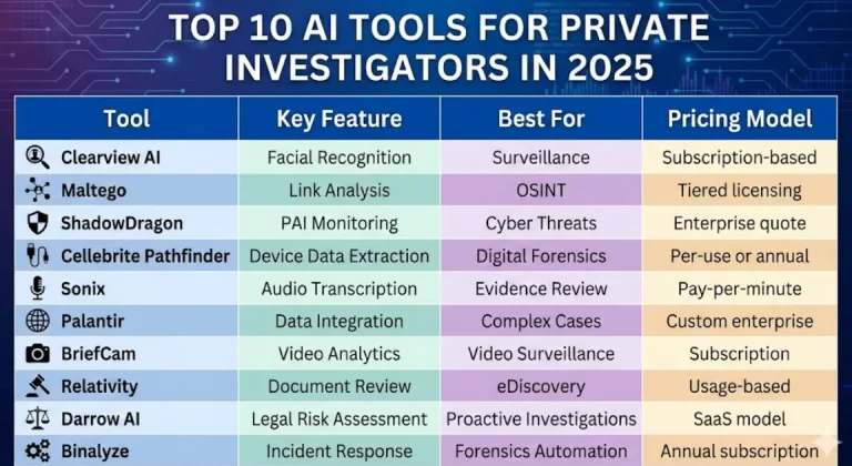 Top 10 Private Investigators AI Tools in 2025